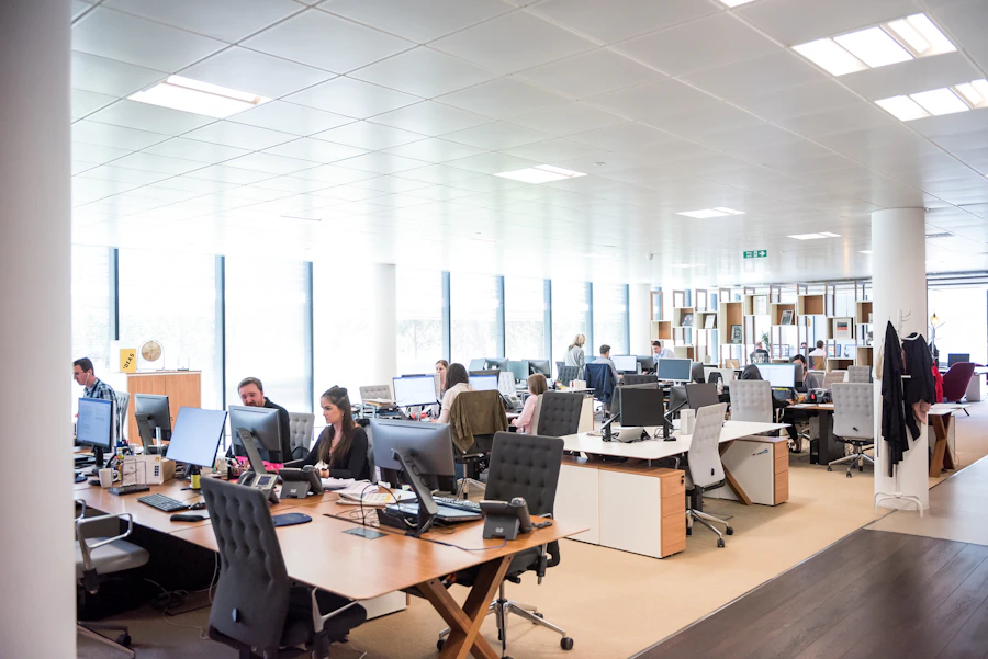 Office team working at computers